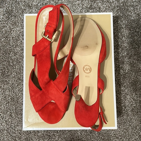Red Suede Shoes - Michael Michael Kors sandals - Picture 2 of 5